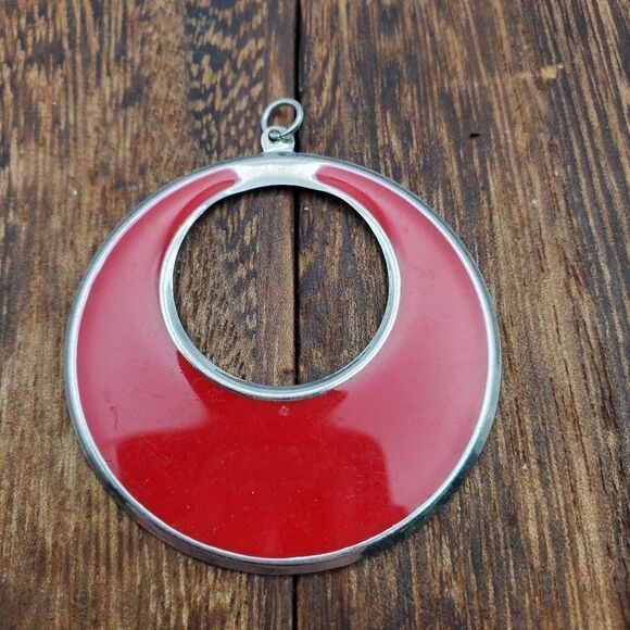 Red disco‎ doorknocker ♥️ necklace pendant - Picture 1 of 2